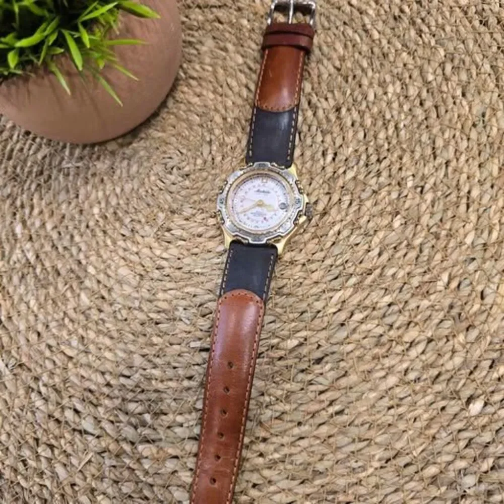 Womens Michele Dual Time Quartz Watch 71-139 40.8mm